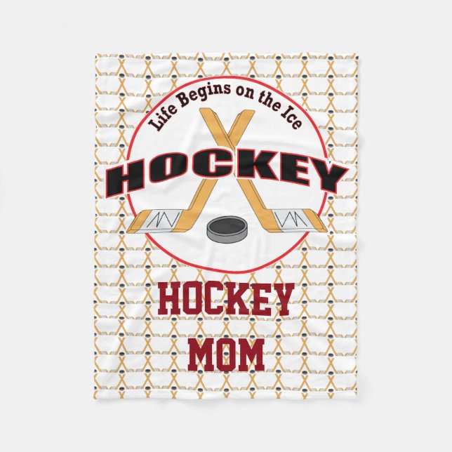 Das Leben fängt Hockey-Mama an Fleecedecke (Vorderseite)