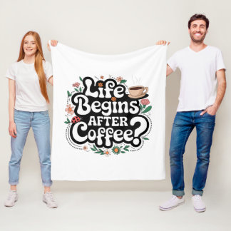 Das Leben fängt nach dem Kaffee an - Gemütliches B Fleecedecke