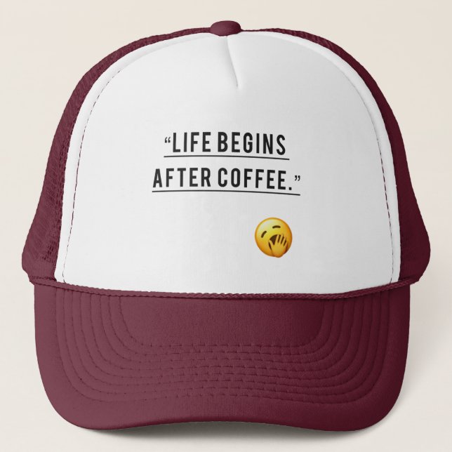 Das Leben fängt nach dem Kaffee Trucker Hat - Funn Truckerkappe (Vorderseite)