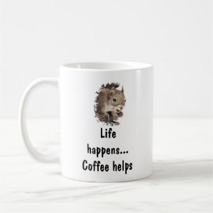 Das Leben geschieht, Kaffee hilft, inspirierendes  Kaffeetasse