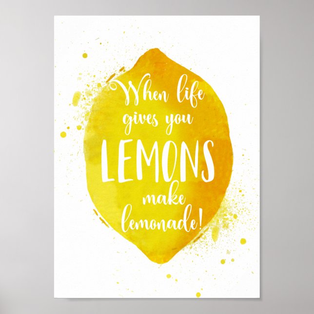 Das Leben gibt dir Lemon machen Lemonade Inspirati Poster (Vorne)