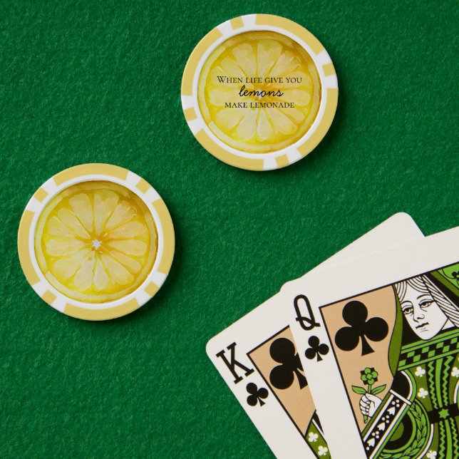 Das Leben gibt dir Zitate von Lemons Pokerchips (Pokertisch (doppelt))
