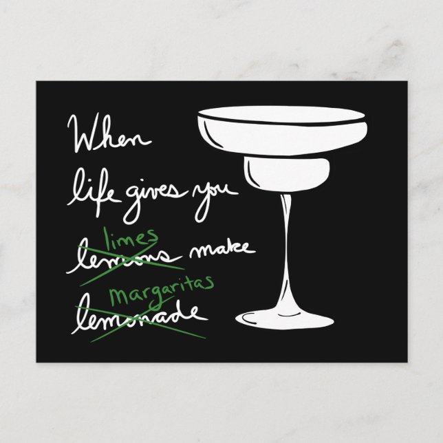 Das Leben gibt euch Limonen machen Margaritas Postkarte (Vorderseite)