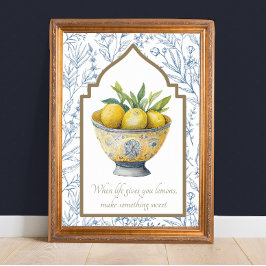 Das Leben gibt Ihnen Lemons Inspiration Küche Kuns Poster