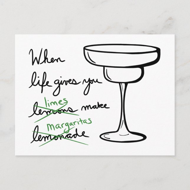 Das Leben gibt Lemons Limes machen Margaritas Postkarte (Vorderseite)