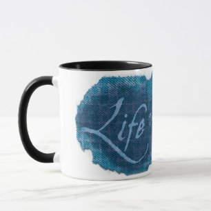 Das Leben gut verbrachte blauen Slogan Tasse