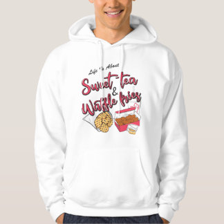 Das Leben handelt von süßem Tee und Waffel-Pommes
