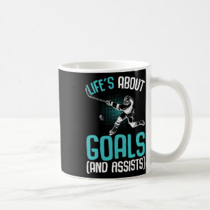 Das Leben handelt von Zielen Hockey Spieler Eishoc Kaffeetasse