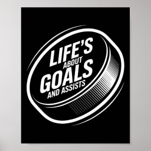 Das Leben handelt von Zielen und Ists Eishockeypuc Poster