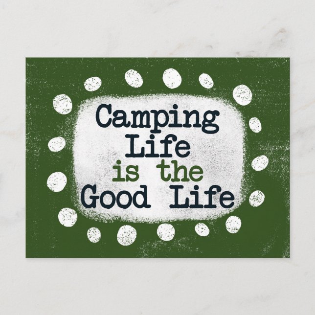 Das Leben im Camping ist eine gute Lebensversicher Postkarte (Vorderseite)