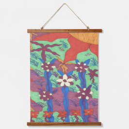 Das Leben im Garten Boho Kunst Wandteppich Mit Holzrahmen