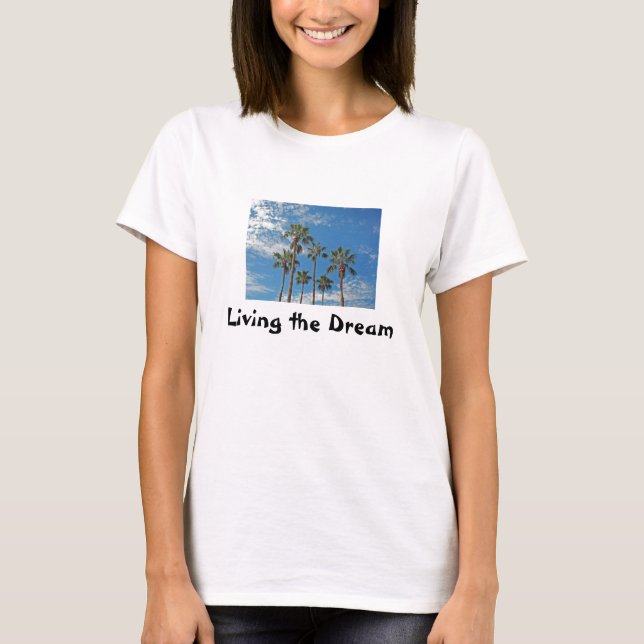 Das Leben im Traumpalmen und das Foto Blue Sky T-Shirt (Vorderseite)