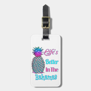 Das Leben in den tropischen Ananas der Bahamas ist Gepäckanhänger
