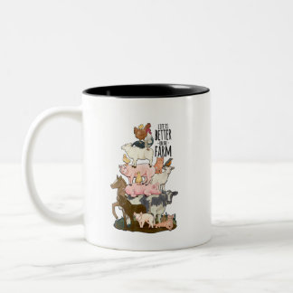 Das Leben in der Landwirtschaft ist besser  Zweifarbige Tasse