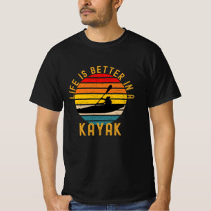 Das Leben in einem Kajak Retro ist besser T-Shirt