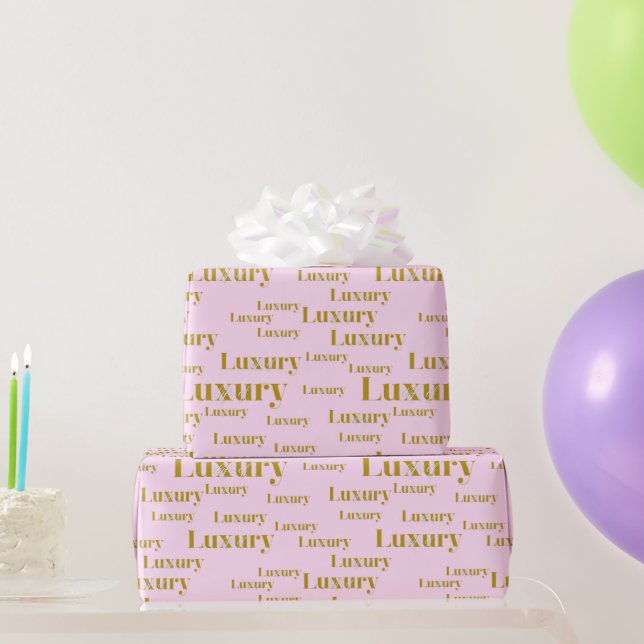 Das Leben in Luxus pink und Gold Geschenkpapier (Partygeschenke)