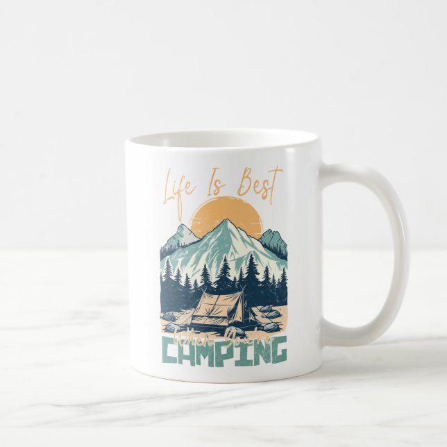 Das Leben ist am besten, wenn man Camping ist - Na Kaffeetasse (Rechts)