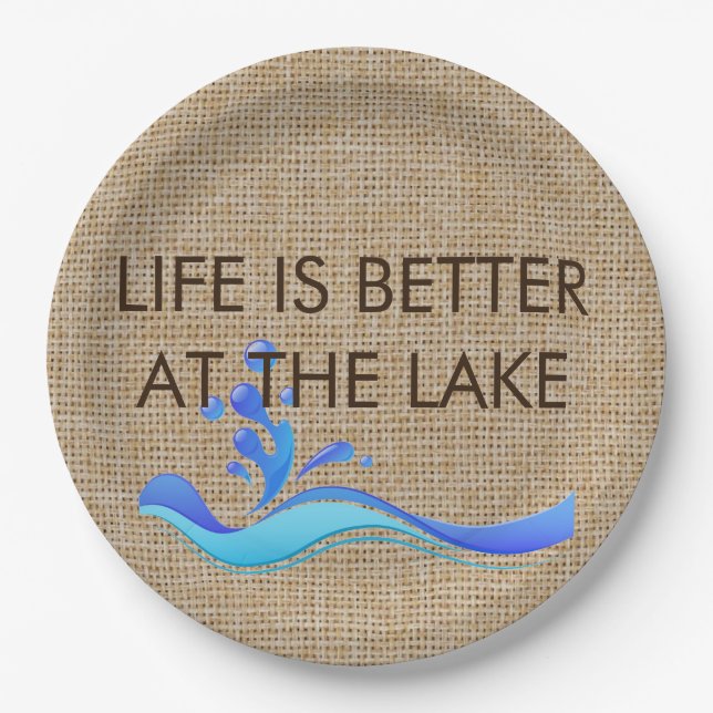 Das Leben ist am See-Leinwand-Papier-Teller besser Pappteller (Vorderseite)