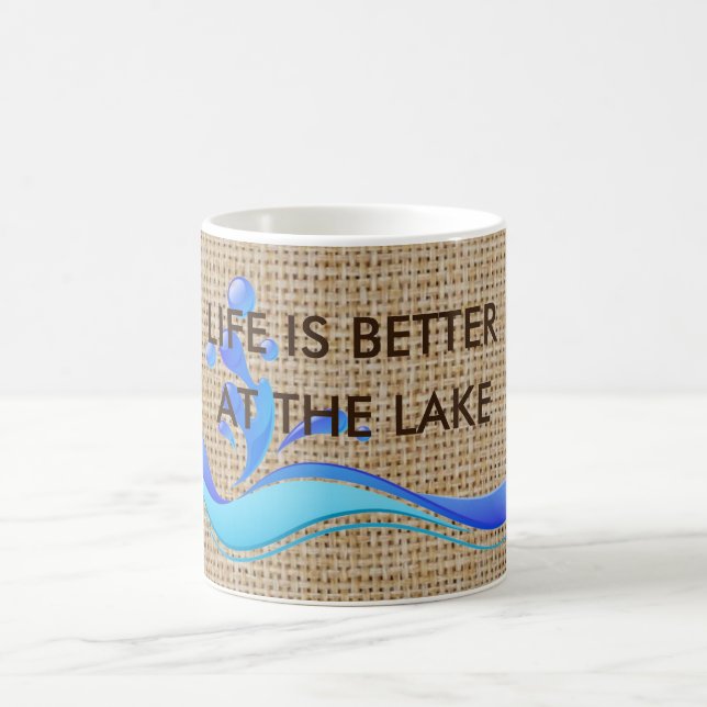Das Leben ist an der See-Leinwand-Kaffee-Tasse Kaffeetasse (Mittel)