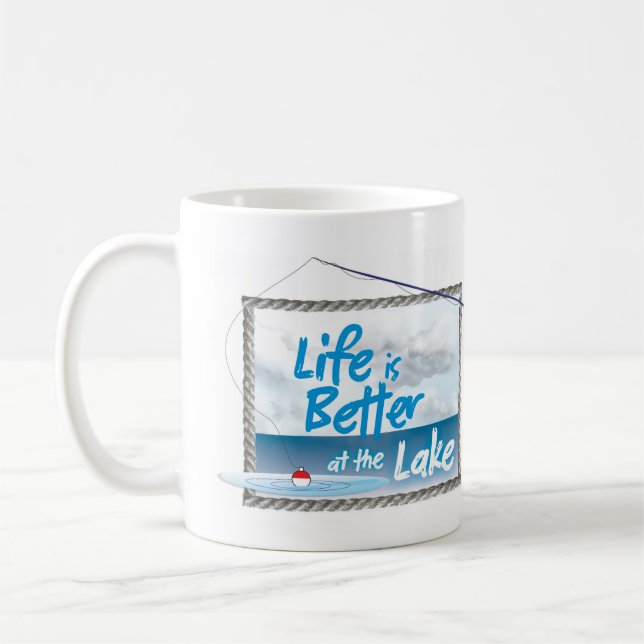 Das Leben ist an der Seekaffee-Tasse besser Kaffeetasse (Links)