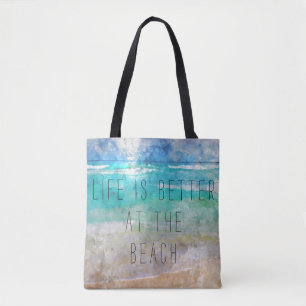 Das Leben ist an der Strand-Leinwand-Tasche besser Tasche