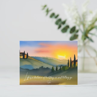 Das Leben ist Balance Rumi Zitat Hübschen Sonnenun Postkarte