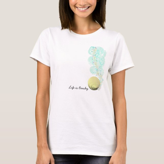 Das Leben ist Beachy Muschel Wirbel T-Shirt (Vorderseite)
