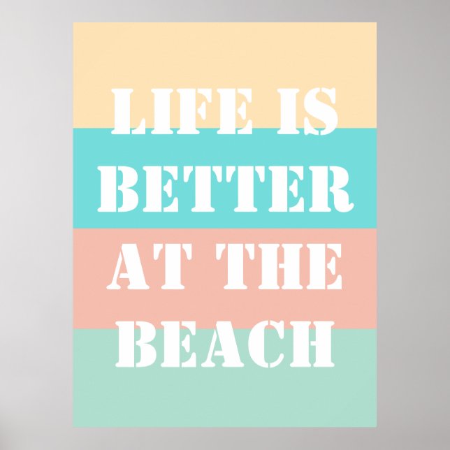 Das Leben ist besser am Beach Retro Poster (Vorne)