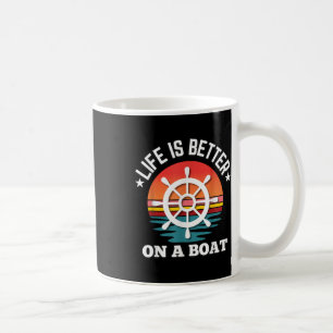Das Leben ist besser am Bootslenkrad Retro-Boot Kaffeetasse