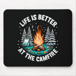 Das Leben ist besser am Lagerfeuer Camng Zelten Mousepad