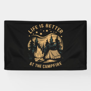 Das Leben ist besser am Lagerfeuer Camper Camp Cam Banner