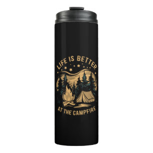 Das Leben ist besser am Lagerfeuer Camper Camp Cam Thermosbecher