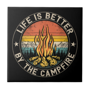 Das Leben ist besser am Lagerfeuer Camping Lagerfe Fliese