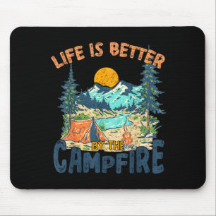 Das Leben ist besser am Lagerfeuer Camping Vintage Mousepad