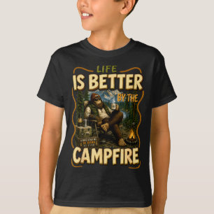 Das Leben ist besser am Lagerfeuer Camping Vintage T-Shirt