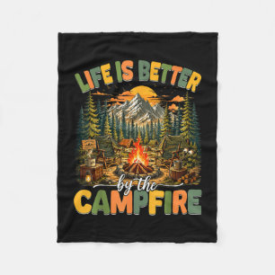 Das Leben ist besser am Lagerfeuer lustiger Camper Fleecedecke