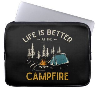 Das Leben ist besser am Lagerfeuer Lustiger Camper Laptopschutzhülle