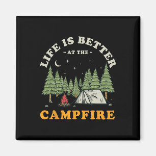 Das Leben ist besser am Lagerfeuer Lustiger Camper Magnet