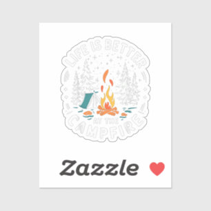 Das Leben ist besser am Lagerfeuer Lustiges Campin Aufkleber
