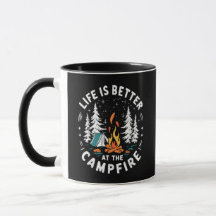Das Leben ist besser am Lagerfeuer Lustiges Campin Tasse