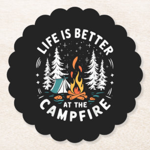 Das Leben ist besser am Lagerfeuer Lustiges Campin Untersetzer