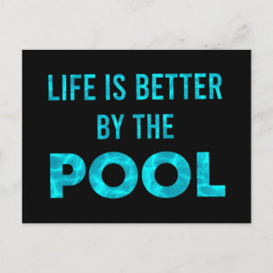 Das Leben ist besser am Pool Schwimmen Sommer Einladungspostkarte