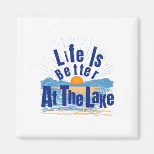 Das Leben ist besser am See Angel Fischen Gif Magnet