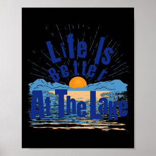 Das Leben ist besser am See Bum Angeln Boot Gif Poster