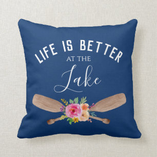 Das Leben ist besser am See der Rustikalen Marine Kissen