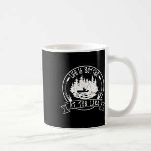 Das Leben ist besser am See, lustige Sprüche Fisch Kaffeetasse