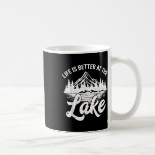 Das Leben ist besser am See Lustiger Angelboot-Out Kaffeetasse