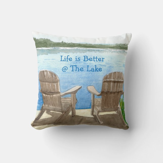 Das Leben ist besser am See, reversibel Kissen (Vorderseite)