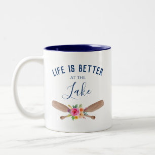 Das Leben ist besser am See Rustikal Chic Zweifarbige Tasse