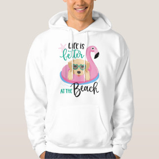 Das Leben ist besser am Strand , Hund Golden Retri Hoodie